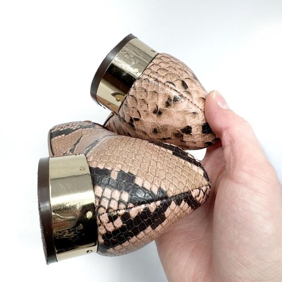 TORY BURCH Jessa Purple Velvet Pink Snake Reptile Heeled Loafer Size 7C - Picture 13 of 13